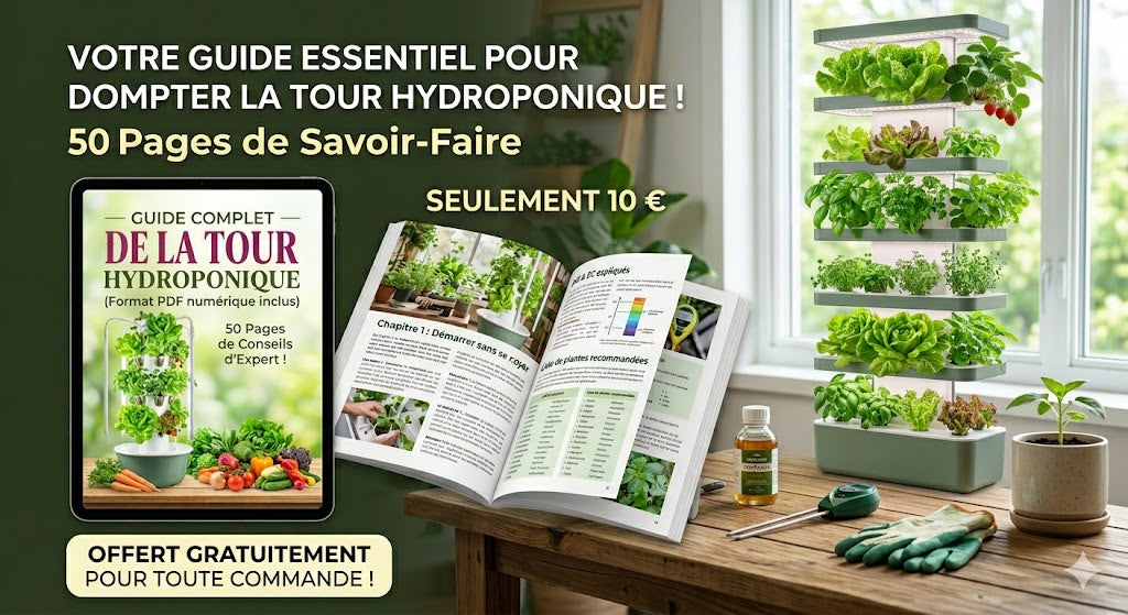 Ebook : bien démarrer en hydroponie avec une tour verticale