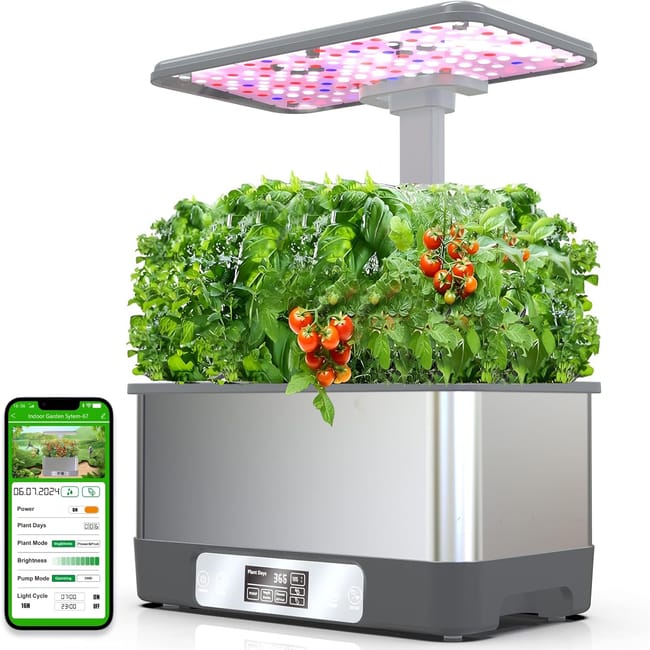 Système de culture hydroponique intelligent, contrôlé par application et WiFi, boîte de jardinage de plantation sans sol avec LED de croissance 24 W